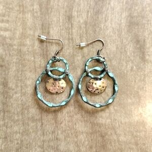 Vintage copper and metal drop earrings